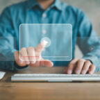 man using mouse and keyboard for streaming online, watching video on internet, live concert, show or tutorial