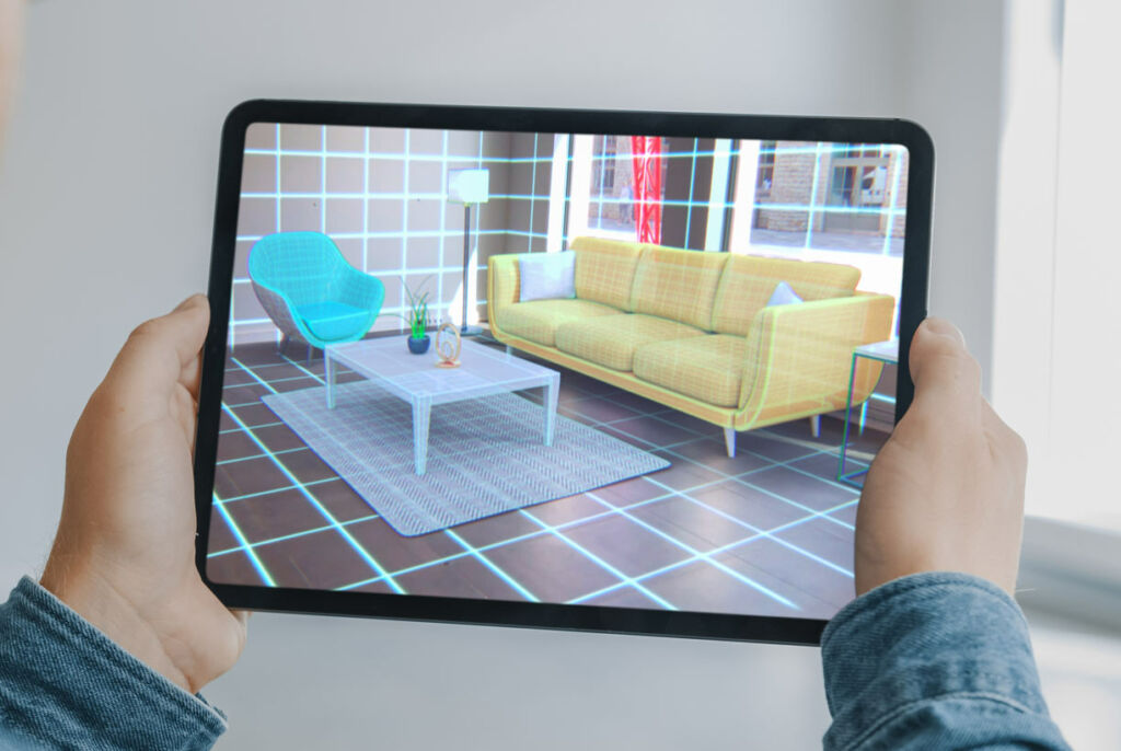 Interior designer using AR learning software