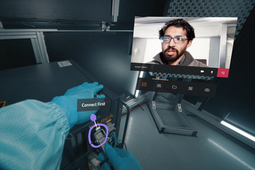 Person using Augmented Reality Training software